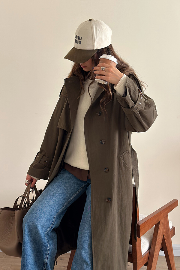 ترنچ کت بلند زنانه مرتا