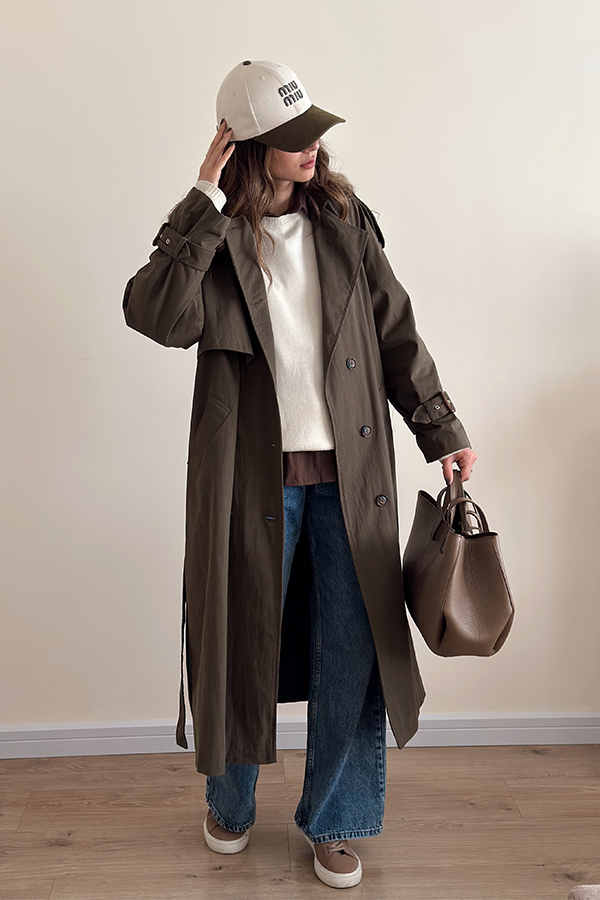 ترنچ کت بلند زنانه مرتا