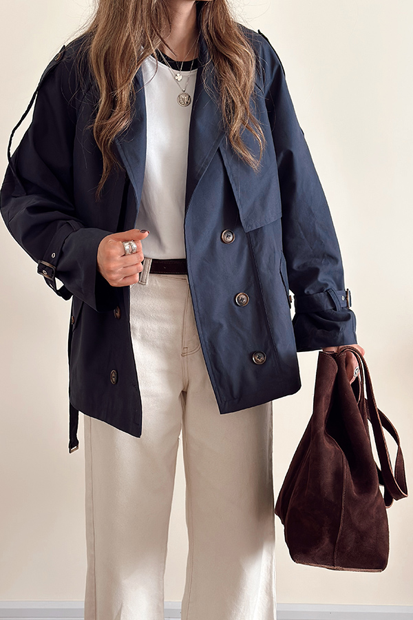 ترنچ کت زنانه مرتا سرمه ای