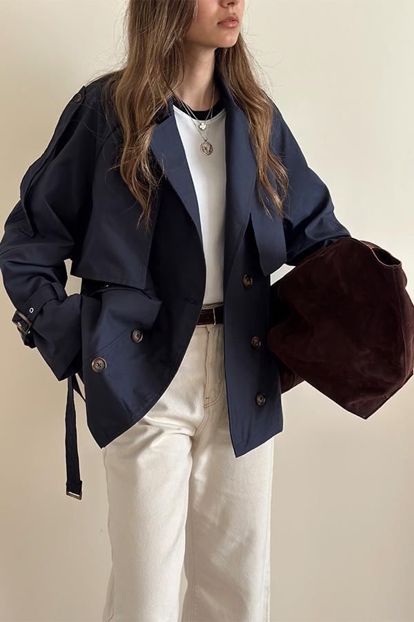 ترنچ کت زنانه مرتا سرمه ای