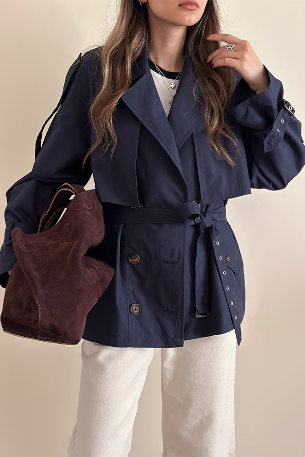 ترنچ کت زنانه مرتا سرمه ای