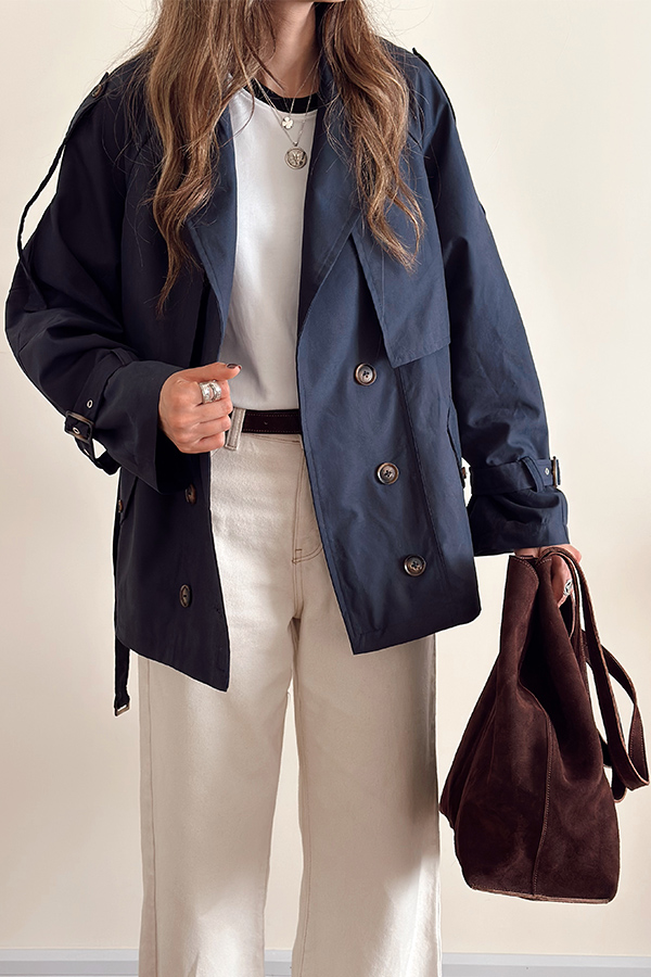 ترنچ کت زنانه مرتا سرمه ای