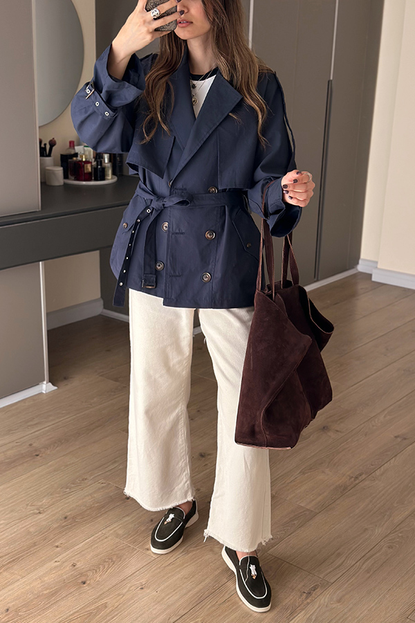 ترنچ کت زنانه مرتا سرمه ای