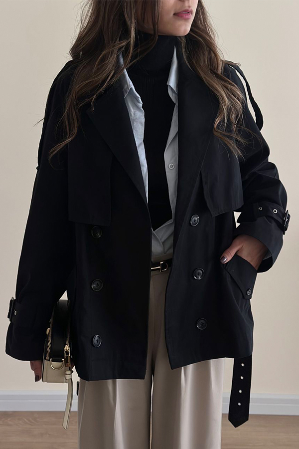 ترنچ کت مشکی زنانه chic