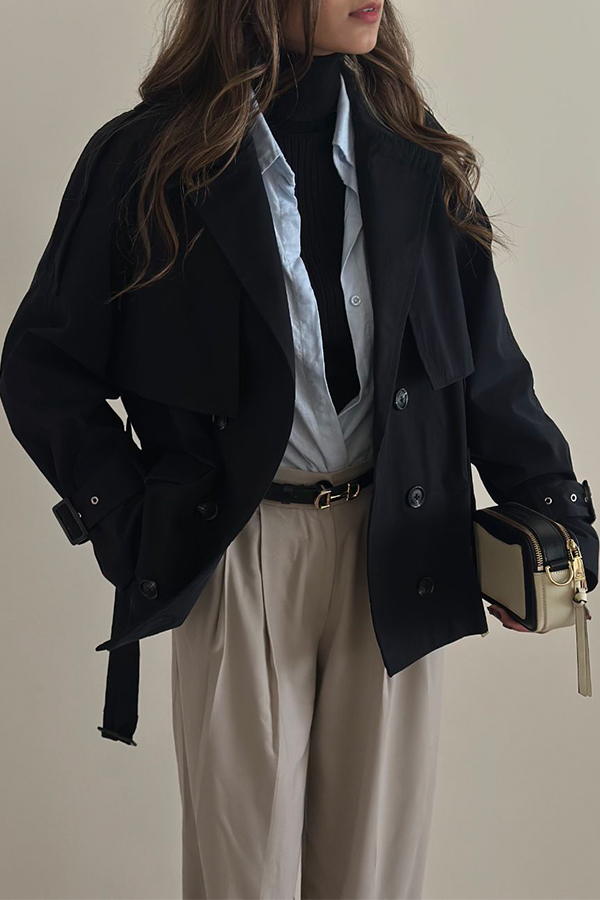 ترنچ کت مشکی زنانه chic