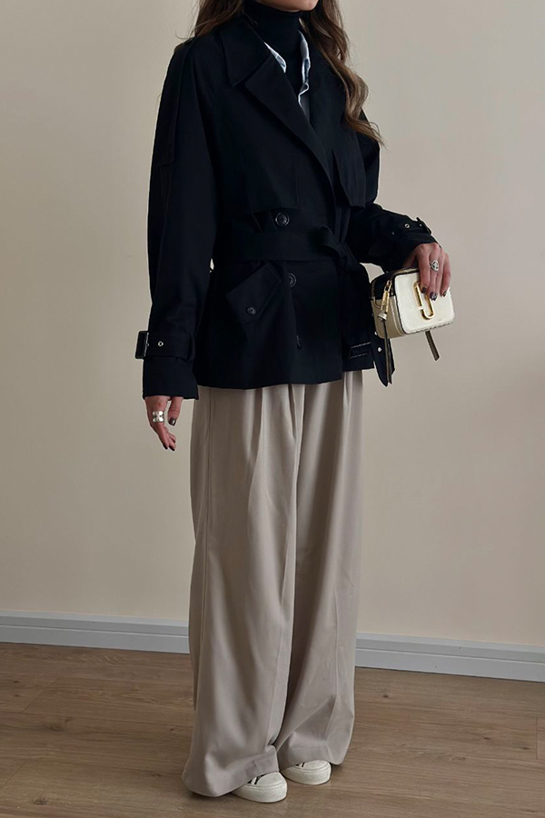 ترنچ کت مشکی زنانه chic