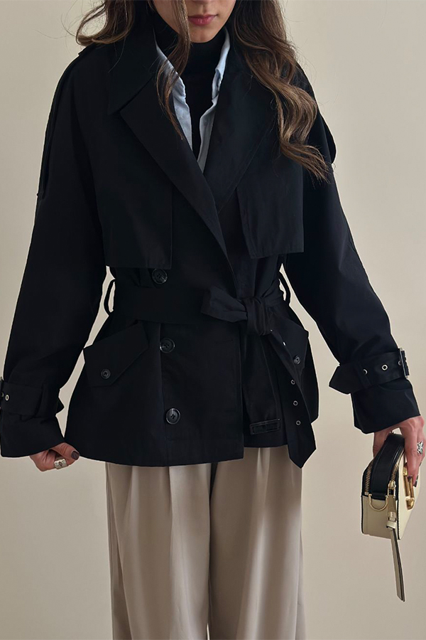 ترنچ کت مشکی زنانه chic