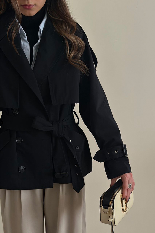 ترنچ کت مشکی زنانه chic