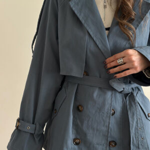 ترنچ کت کوتاه آبی خاص