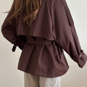 ترنچ کت کوتاه قهوه ای خاص
