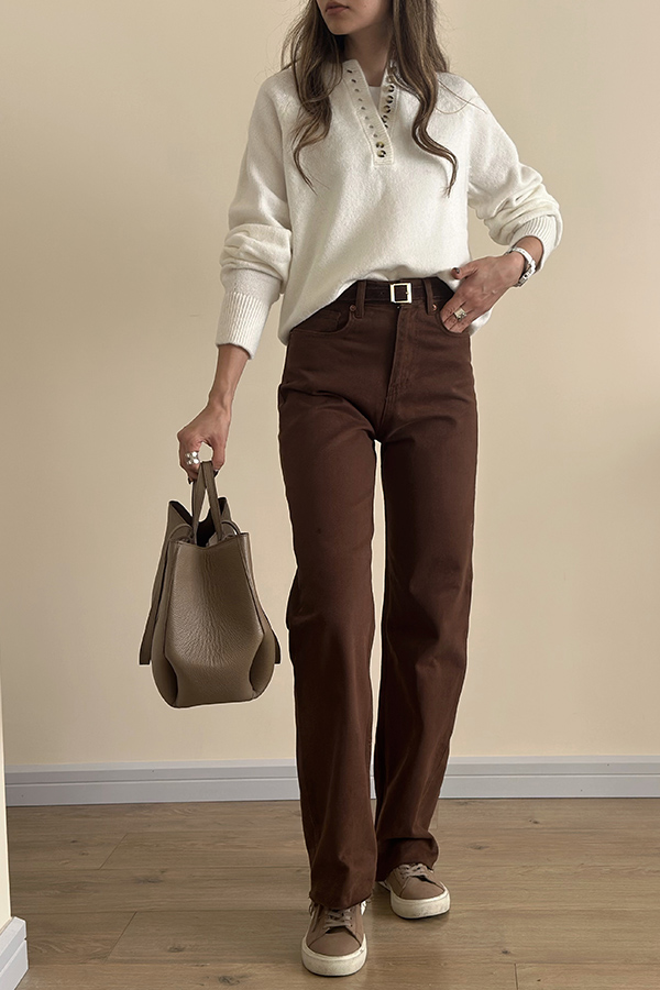 شلوار جین قهوه ای زارا ( اورجینال)