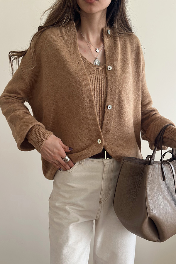 کاردیگن و تاپ بافت ترک ( نسکافه ای )