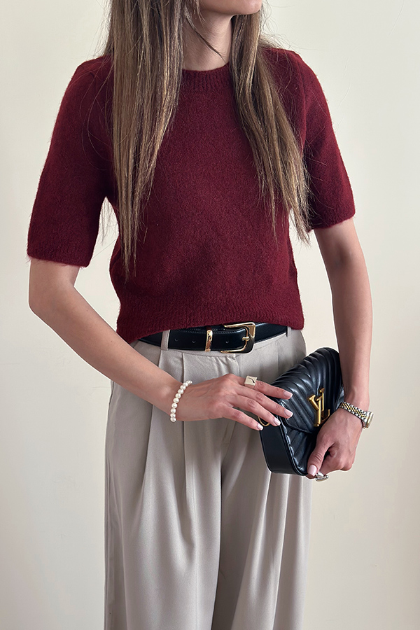 بافت ترک زنانه زرشکی