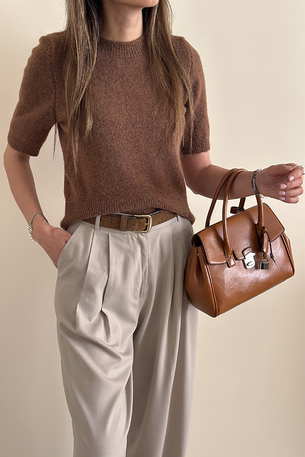 بافت ترک زنانه قهوه ای