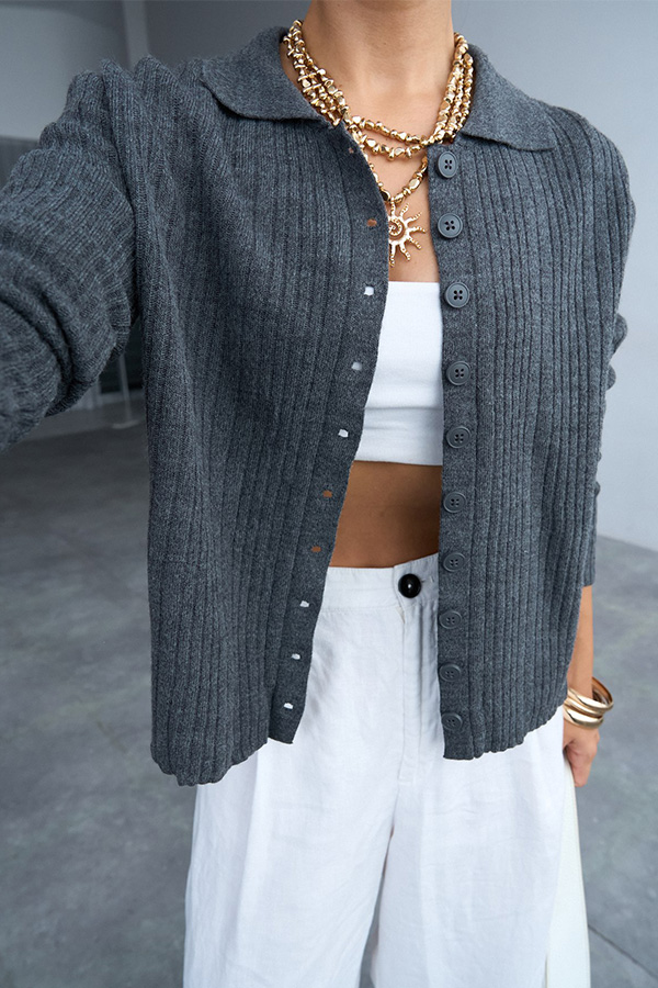 بلوز بافت ترک زنانه طوسی تیره