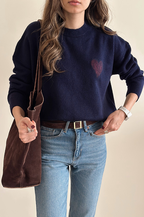 بلوز بافت ترک سرمه ای