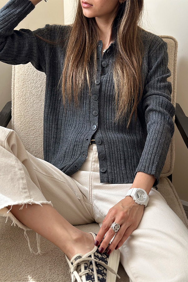 بلوز بافت ترک طوسی تیره