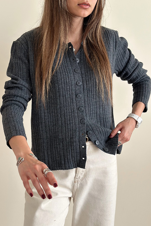 بلوز بافت ترک طوسی تیره