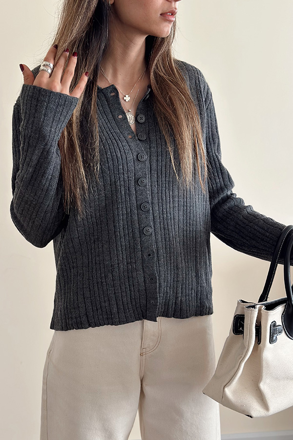 بلوز بافت ترک طوسی تیره