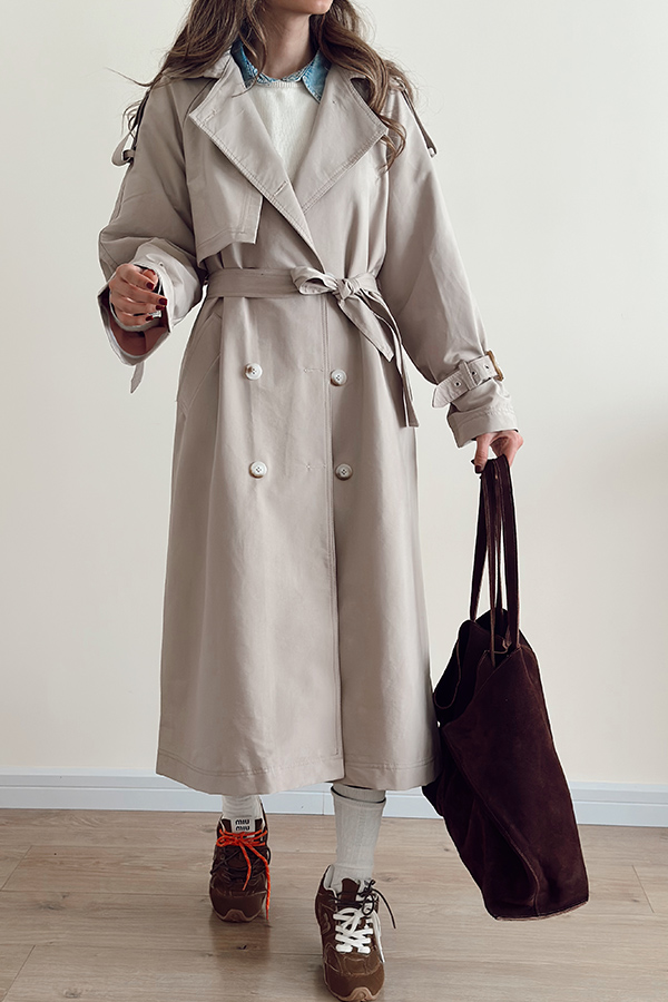 ترنچ کت زنانه بلند مرتا