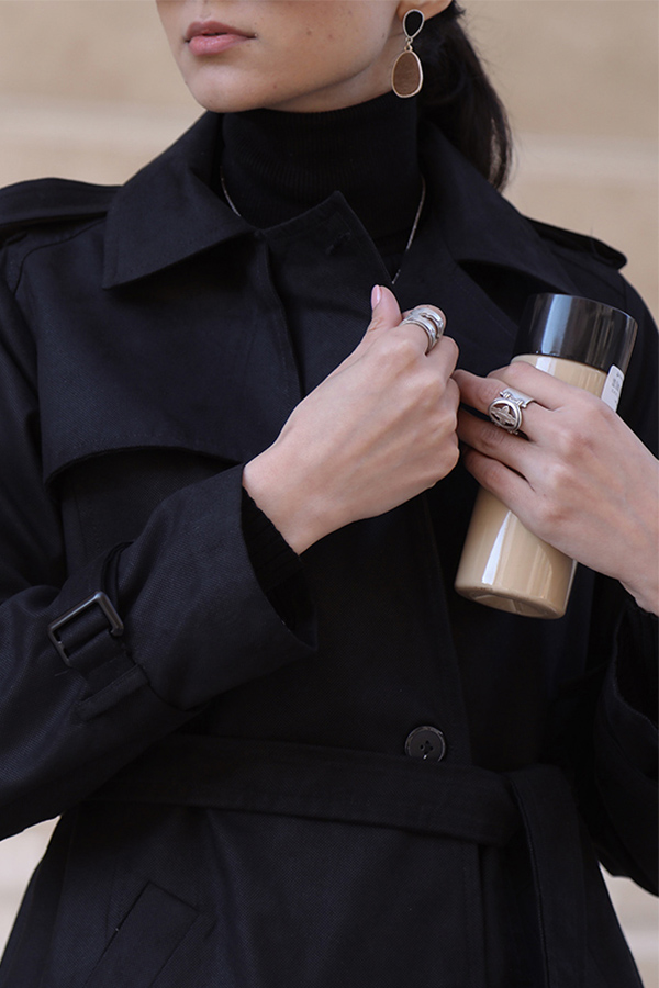 ترنچ کت مشکی زنانه