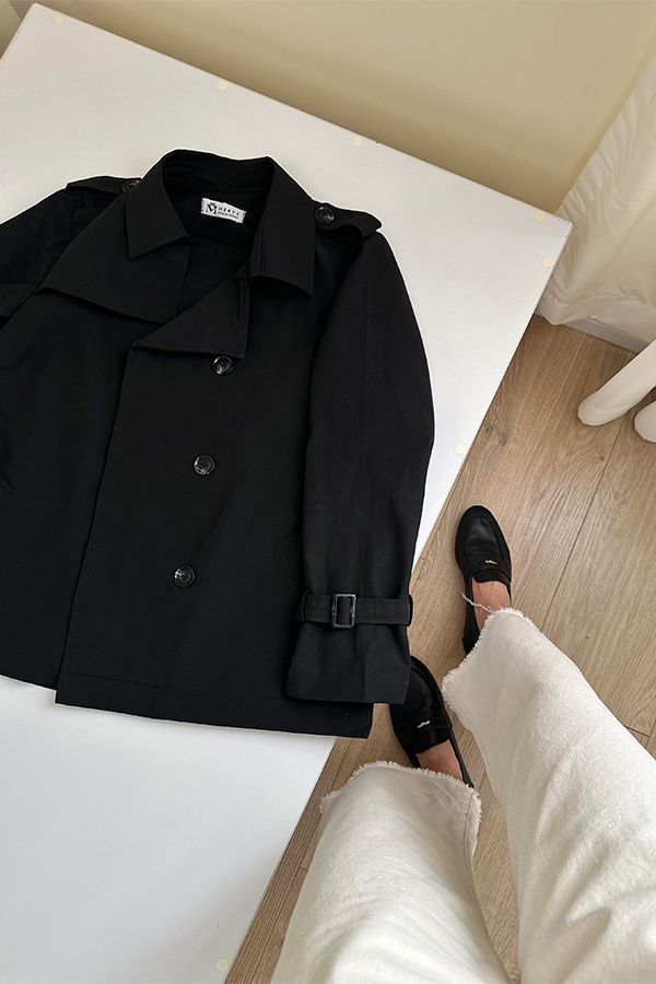 ترنچ کت مشکی زنانه مرتا