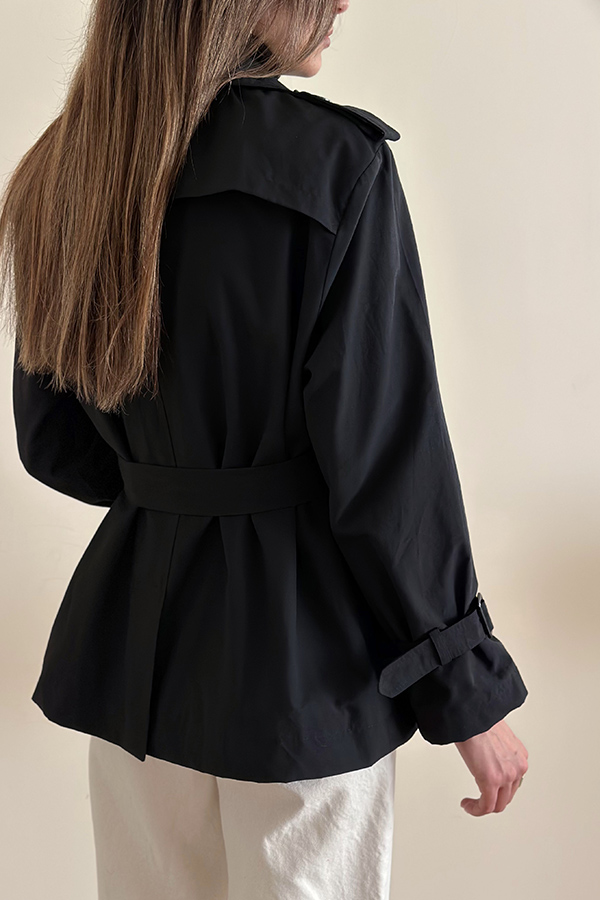 ترنچ کت مشکی زنانه مرتا