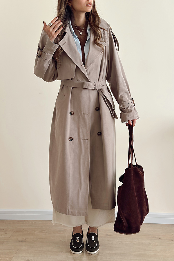 ترنچ کت نسکافه ای روشن