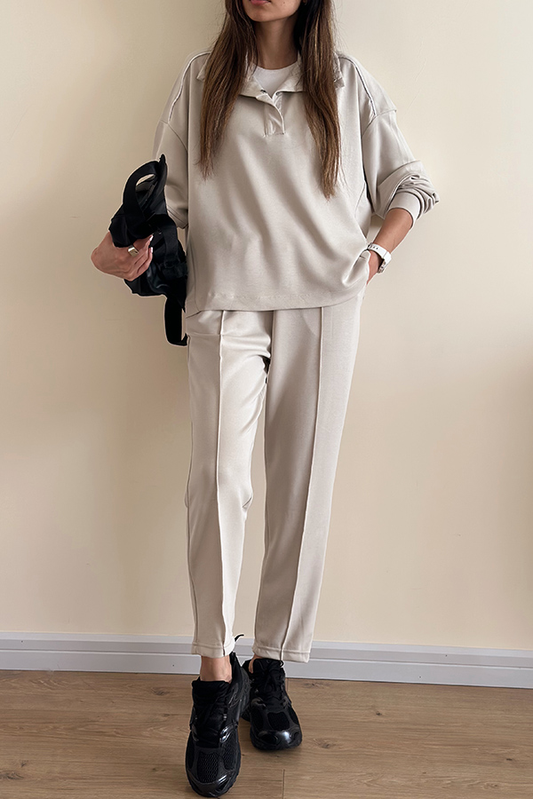 ست سویشرت شلوار ترک کرم