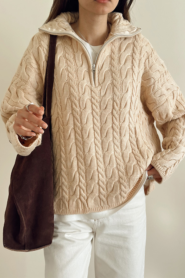 بافت نیم زیپ caramel