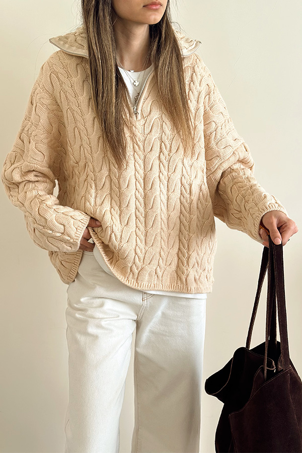 بافت نیم زیپ caramel