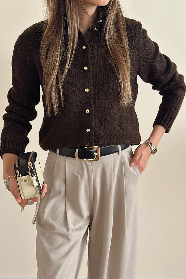 بلوز بافت winter (قهوه ای )