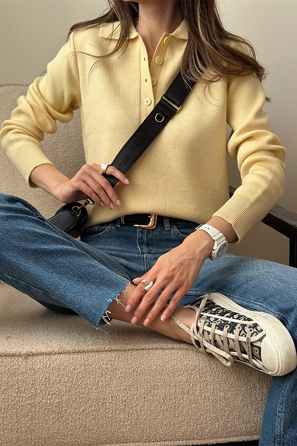 بلوز بافت ترک زرد