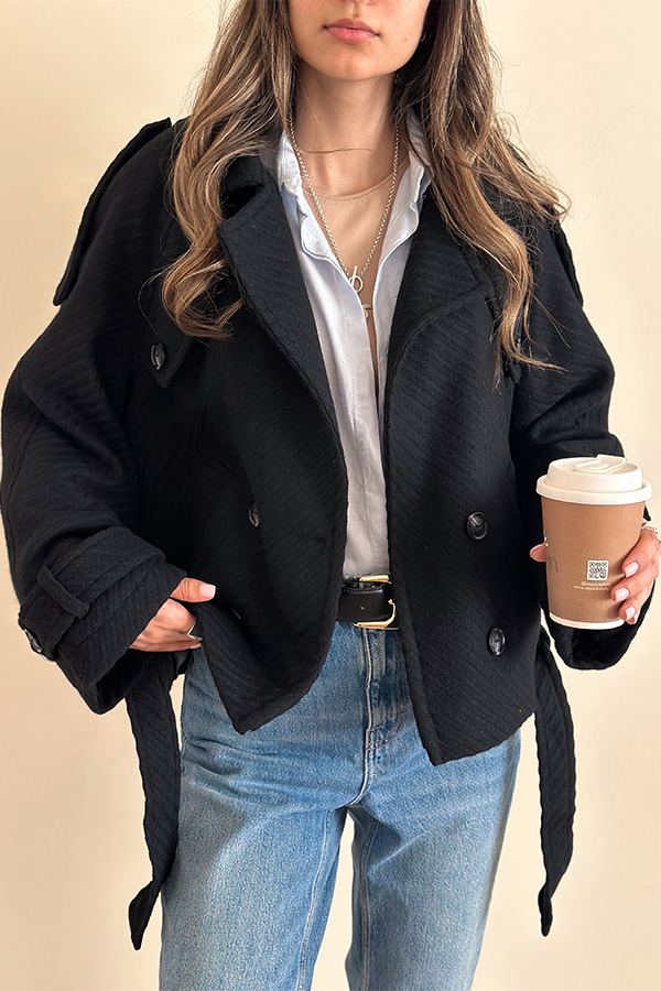 ترنچ کت فوتر مشکی