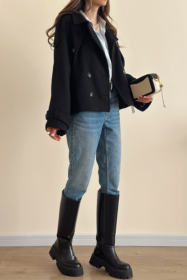 ترنچ کت فوتر مشکی