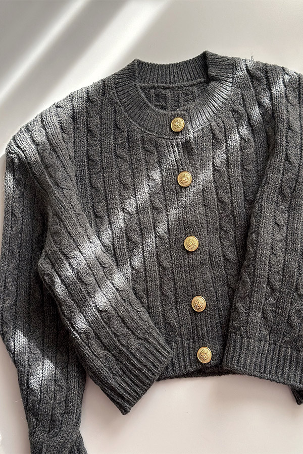 کاردیگن ظریف بافت طوسی تیره