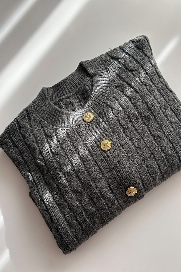 کاردیگن ظریف بافت طوسی تیره