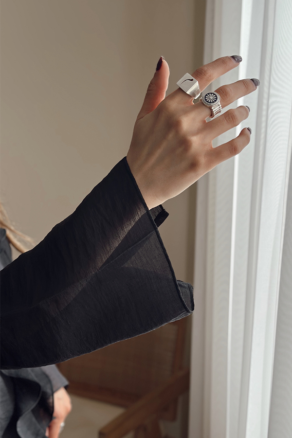 شومیز حریر شیشه ای party مشکی