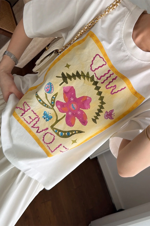 تیشرت طرح دار flower