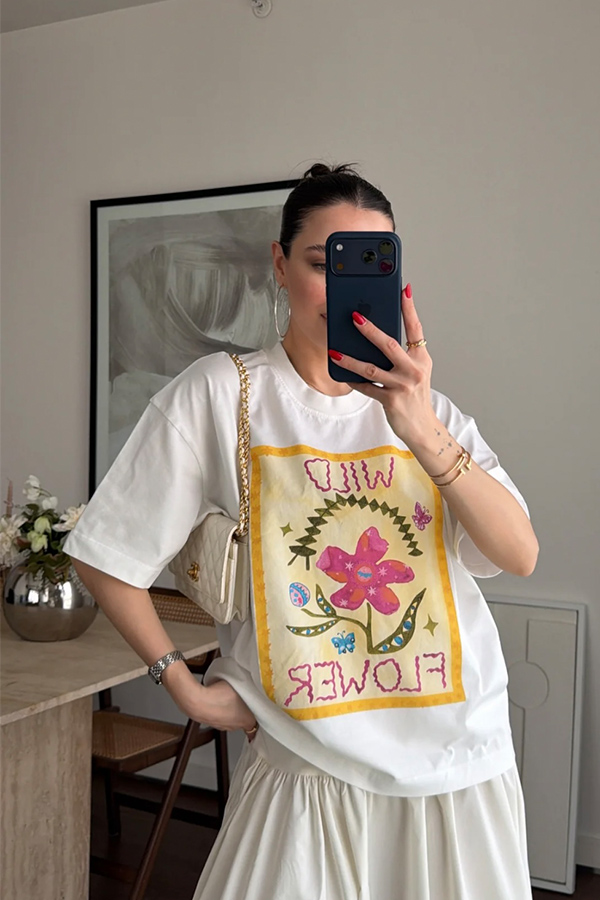 تیشرت طرح دار flower