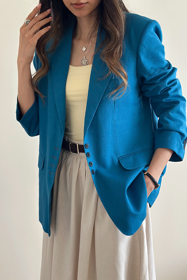 کت لینن آبی خاص