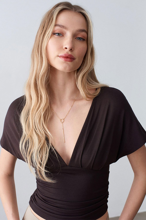 بلوز fashion قهوه ای dilvin