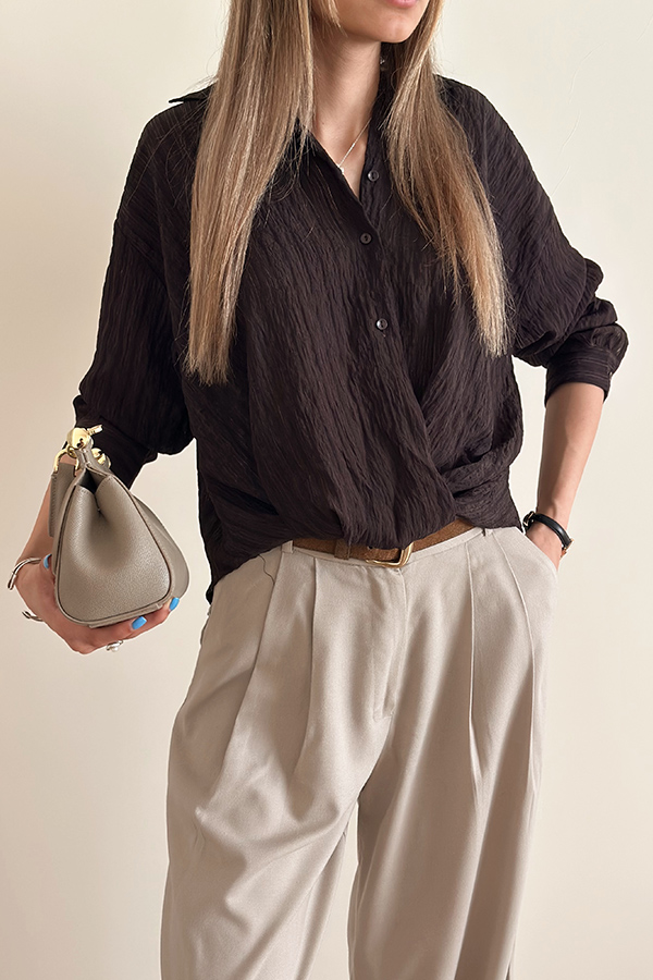 شومیز گره ای ترک ( قهوه ای)