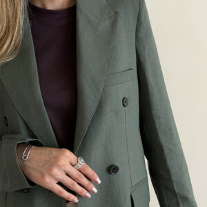 کت لینن dark green