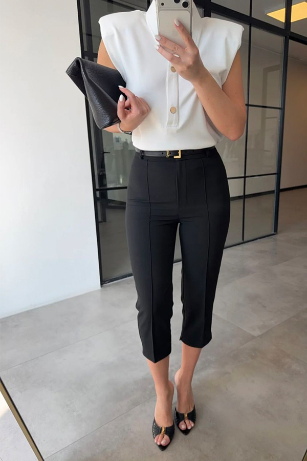 شلوار capri فیت ترک مشکی